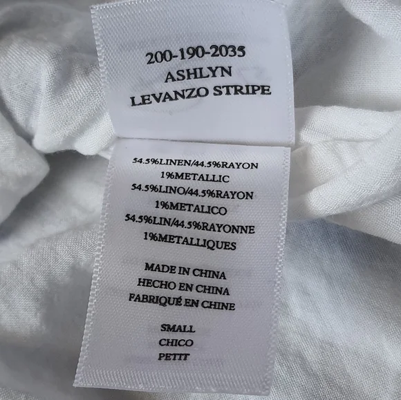 Rails Ashlyn Levanzo Striped Dress Sleeveless Smock Ruffle Blue Midi Linen Rayon - Picture 4 of 12